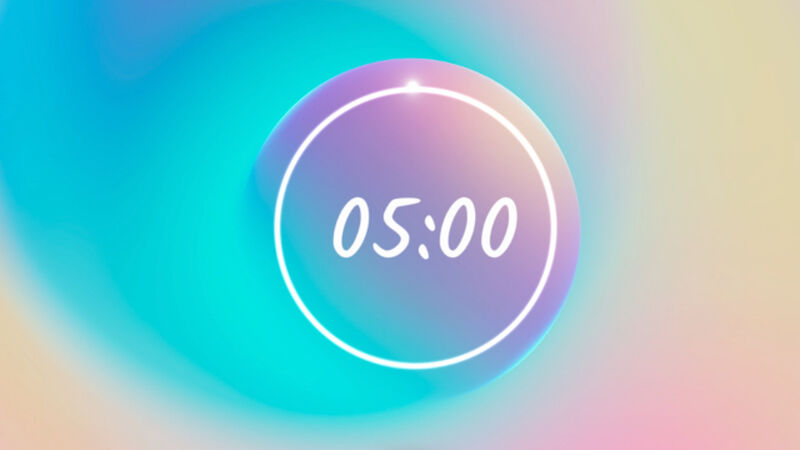 Pacific Blue Lavender Gradient 5-Minute Countdown